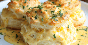 CRAB STUFFED CHEDDAR BAY BISCUITS WITH LEMON BUTTER SAUCE