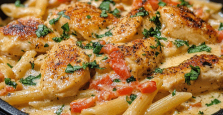 Creamy Parmesan Chicken with Penne