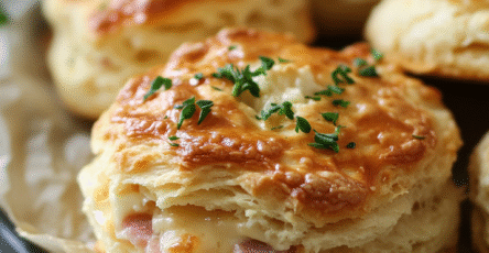 Ham and Cheese Butter Swim Biscuits