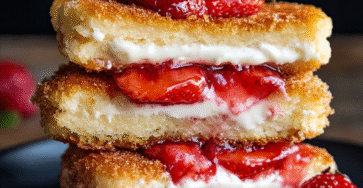 Fried Strawberry Cheesecake Sandwiches