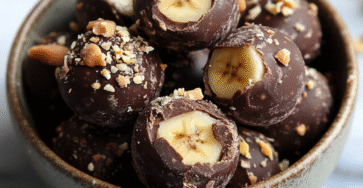 Healthy Chocolate Peanut Butter Banana Bites
