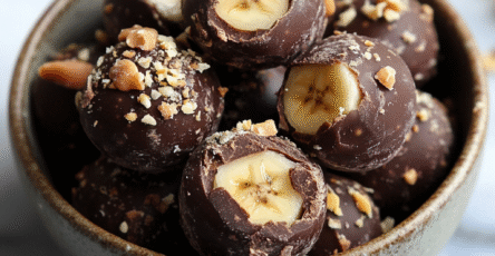 Healthy Chocolate Peanut Butter Banana Bites
