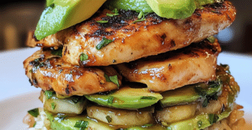 Honey Lime Chicken and Avocado Rice Stack