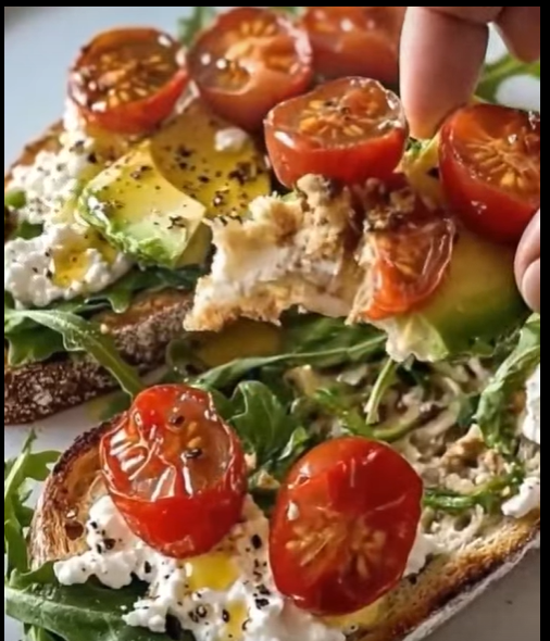 Cottage Cheese Avocado Tomato Toast