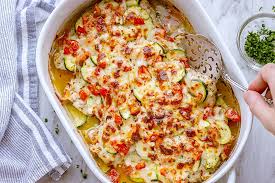 Mediterranean Chicken Zucchini Bake